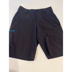 Amazon Branded Mens Black Utility Shorts W/ Blue Accents Size Large Durable Fabr